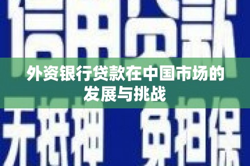 琼山外资银行贷款在中国市场的发展与挑战