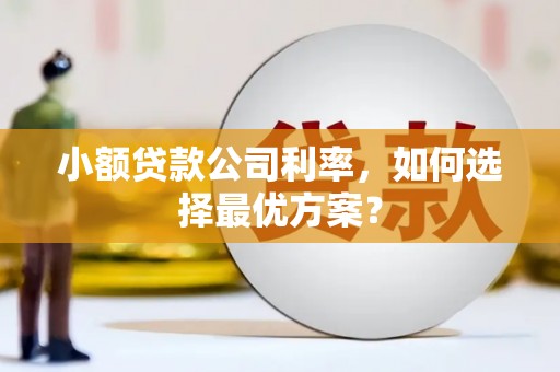 琼山小额贷款公司利率，如何选择最优方案？