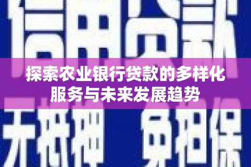 琼山探索农业银行贷款的多样化服务与未来发展趋势