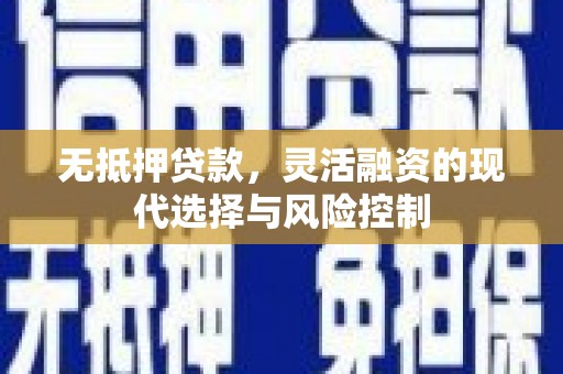 琼山无抵押贷款，灵活融资的现代选择与风险控制